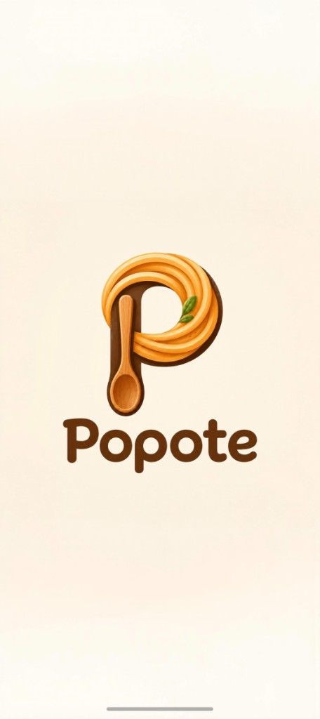 Capture de l'application Popote — écran de lancement